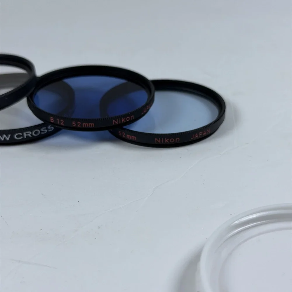 Lot of 4 Vintage Camera Lens Filters Kenko Nikon 52mm 55mm Japan Optics